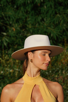 Hamptons Ivory Wide Brim Wool Fedora