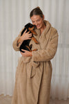 Signature Faux Fur Robe Almond
