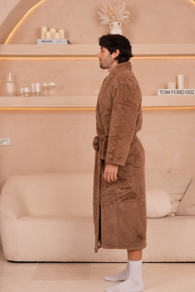 Signature Faux Fur Robe Mocha