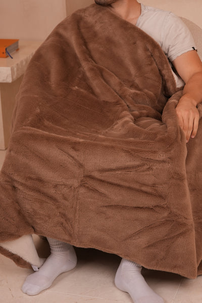 Signature Throw Blanket Mocha 130cm X 160cm