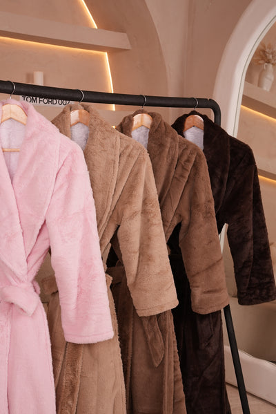 Signature Faux Fur Robe Almond