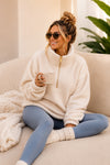 Signature Sherpa 1/4 Zip Oat Milk