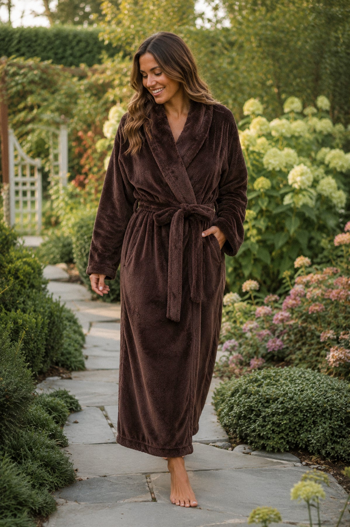 Fur Robe Bottom Half Signature Faux Fur Robe Coco – Alohra