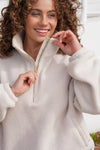 Signature Sherpa 1/4 Zip Oat Milk