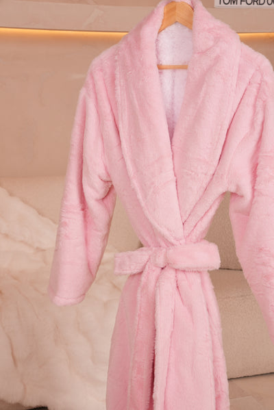 Signature Faux Fur Robe Blush