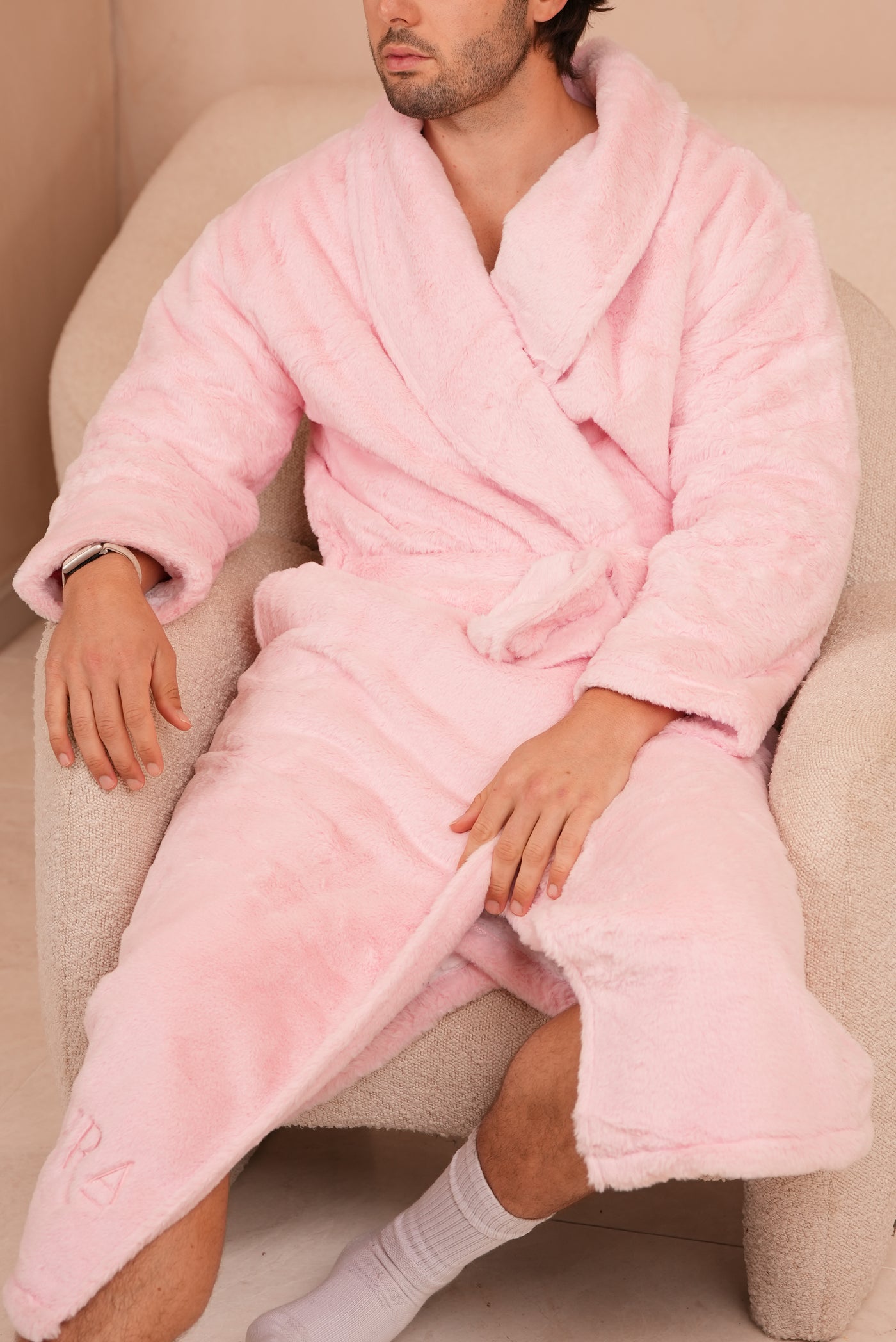 Signature Faux Fur Robe Blush