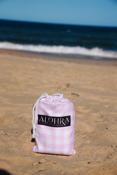 Sand Free Beach Towels All About Gingham Pastel Pink