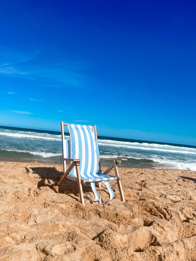 Bondi Reclining Beach Chair Stripe City Blue Seconds